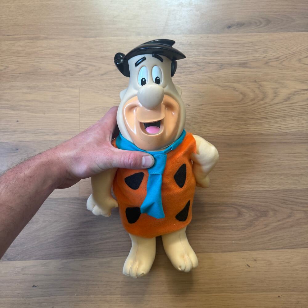 Vintage The Flintstones Fred Flintstone Hanna-Barbera 14" Vinyl Head Plush Doll
